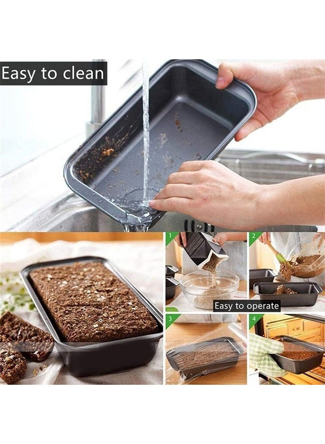 HOMESTAR Non-Stick Mini Loaf Pan, Carbon Steel Bread and Toast Mold, Little Bakeware Pans for Banana Bread, Breads, Small Cakes and Individual Meatloafs, Black - Image 2
